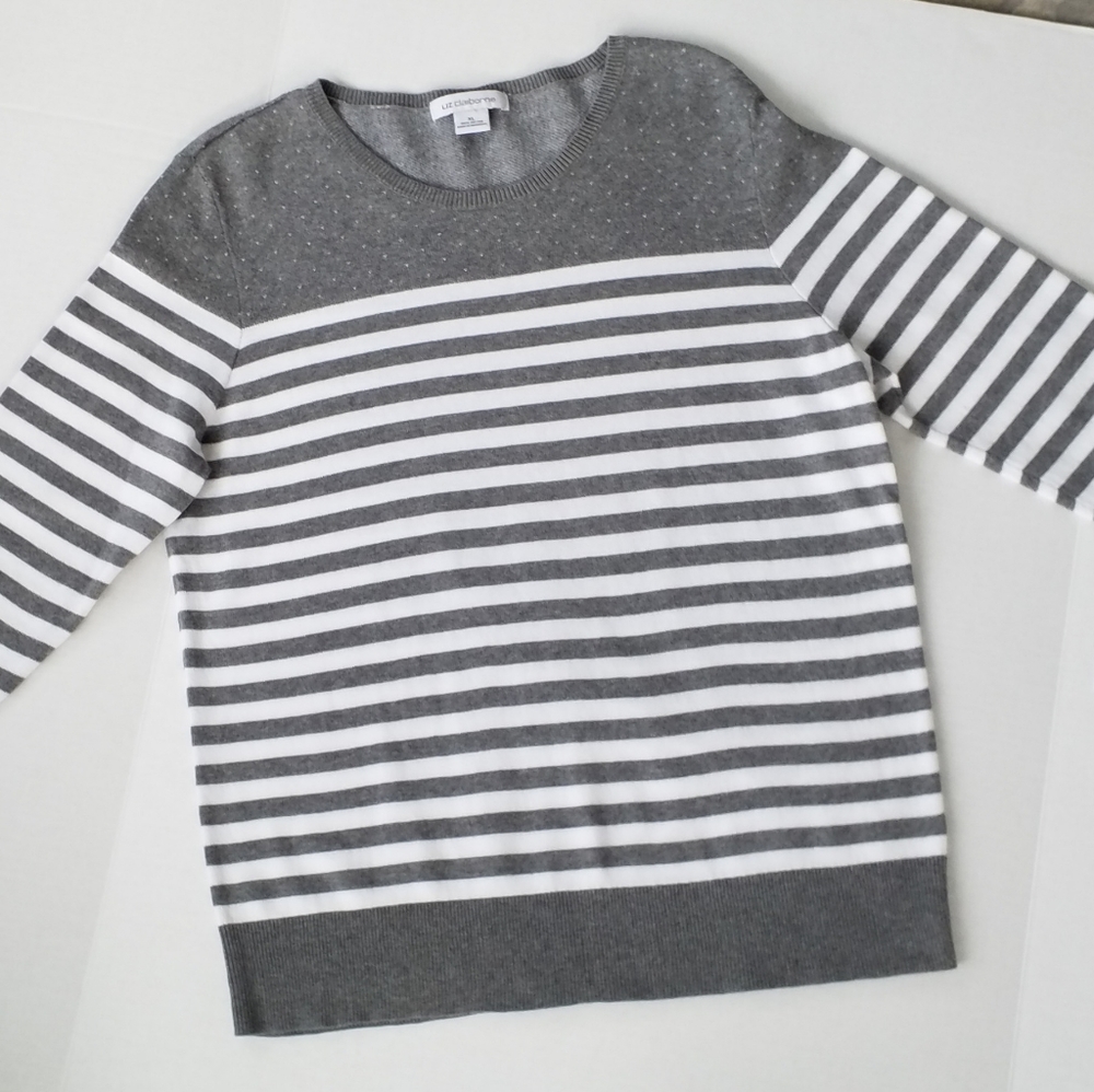 Liz Claiborne 100% cotton gray sweater  NWT